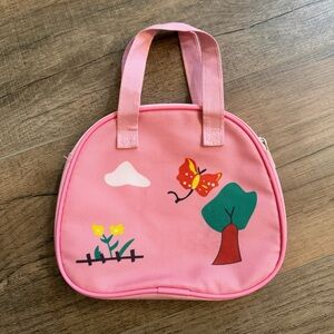 Click N Play Pink Kids Girls Purse Tote Bag Butterfly Tree Design Play‎ Zipper